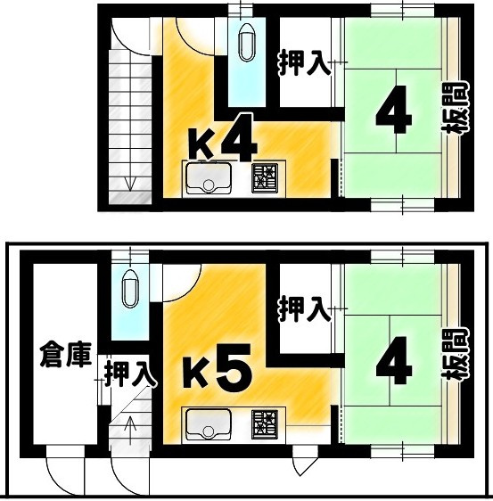 正面通大和大路西入茶屋町の間取り