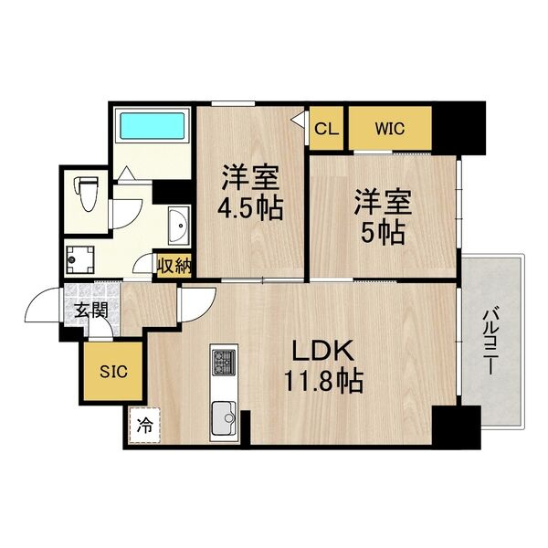 ルフォンプログレ新町の間取り|現状有姿