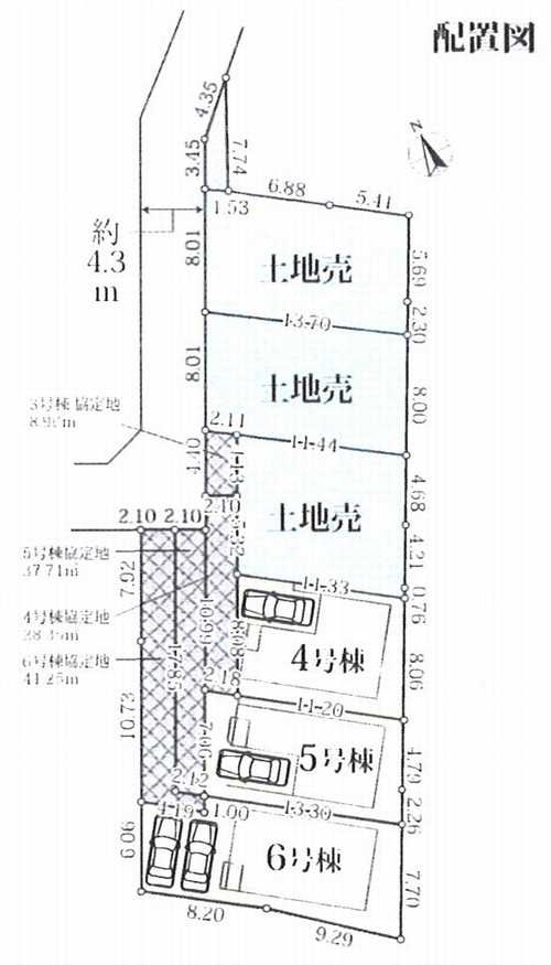 茅ヶ崎市美住町4期　新築戸建全6棟　4号棟の区画図