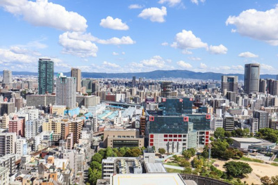 【展望】 | パークタワー梅田 | 東側には扇町公園、遠くには生駒山系がご覧いただけます♪