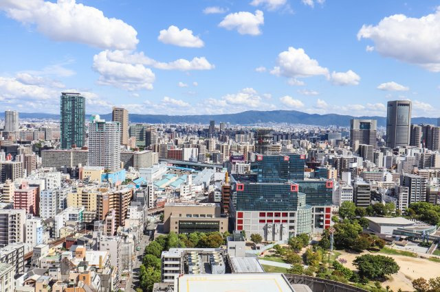 【展望】 | パークタワー梅田 | 東側には扇町公園、遠くには生駒山系がご覧いただけます♪