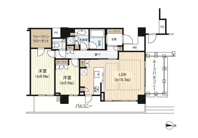 【間取り】 | パークタワー梅田 | 室内改装済(2025年10月）
最上階！プレミアムフロア♪ルーフバルコニー付き♪