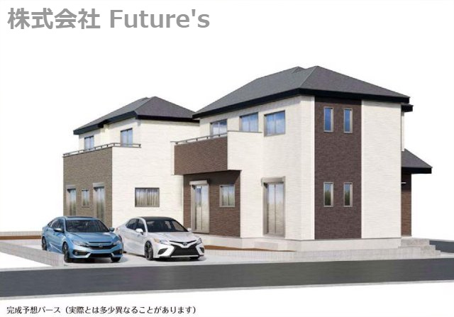 三郷市鷹野4丁目　新築戸建　全2棟　B号棟の外観パース|【外観パース】TX三郷中央駅・JR常磐線松戸駅からバスでアクセス可能