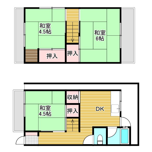 大黒町１丁目貸家の間取り