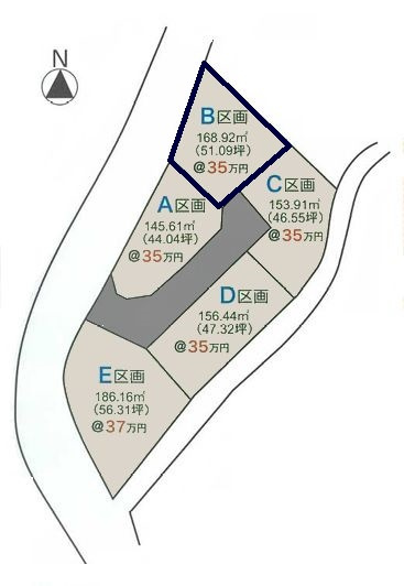 高知市福井町 -B号地- 新築戸建ての区画図|B号地