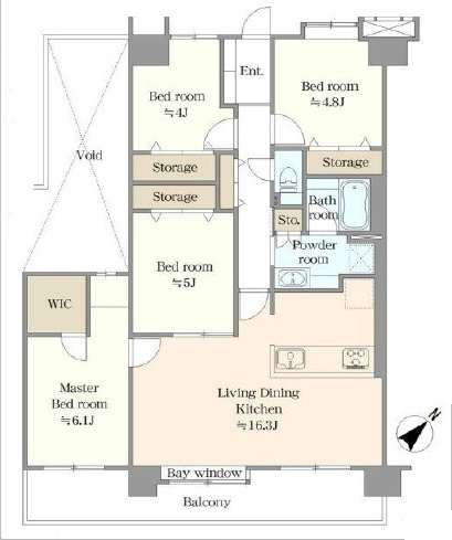 【間取り】 | サンマンションアトレ川越 | ４LDK