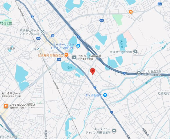 明石市魚住町清水　中古戸建の地図