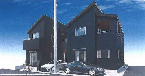 平塚市虹ケ浜新　築戸建全2棟　2号棟の外観パース