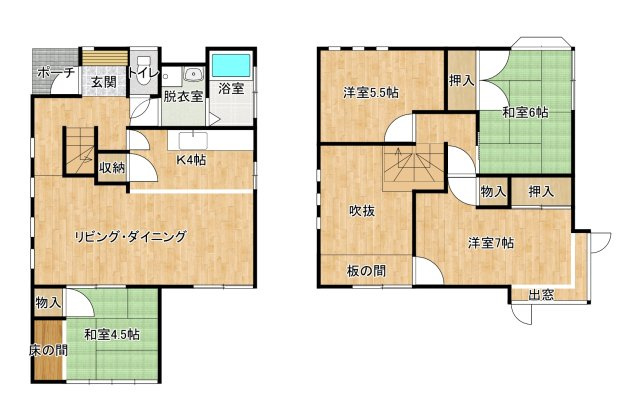 久留米市西町の中古一戸建の間取り