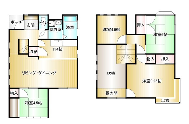 久留米市西町の中古一戸建の間取り