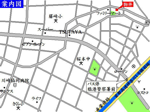 パークサイドメゾン観音の地図|案内図