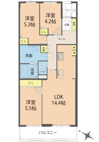 古江西町パークマンションの間取り