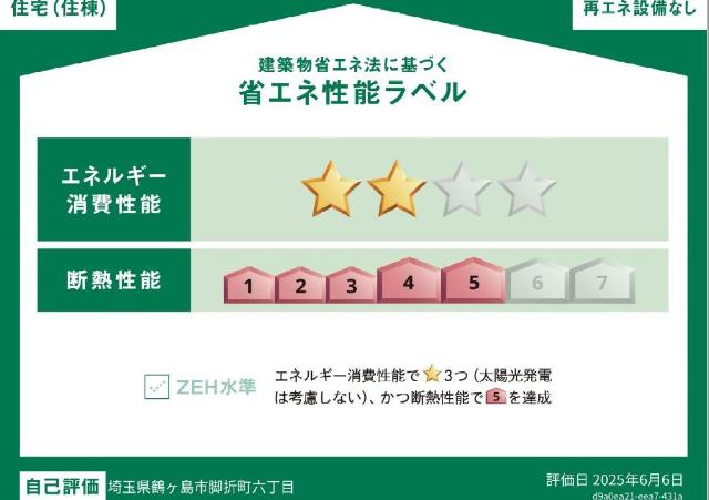 鶴ヶ島市脚折町6丁目アパートⅡ期新築工事のその他共用部分|省エネ性能ラベル