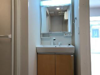 鶴ヶ島市脚折町6丁目アパートⅡ期新築工事の洗面所|洗髪洗面化粧台（イメージ）