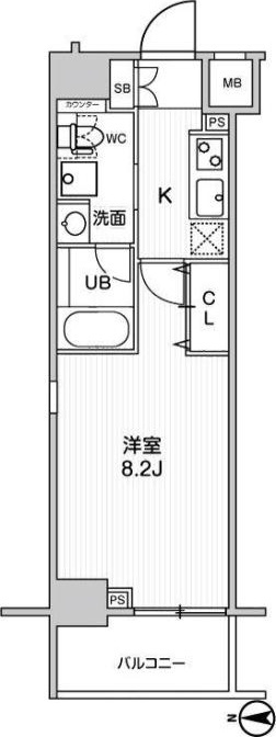 ｽﾃｰｼﾞｸﾞﾗﾝﾃﾞ錦糸町Ⅱの間取り