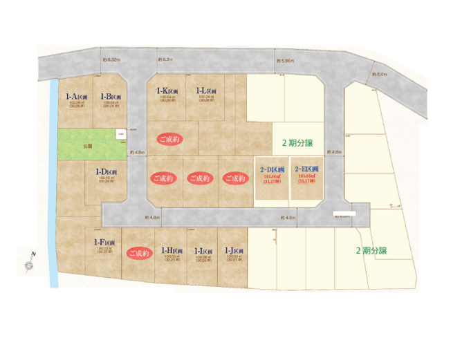 【土地図】 | 新座市石神4丁目　建築条件無売地　全32区画　(保谷店) | 1-D区画/約30坪の土地に理想の住まいを建築可能！
保育施設や小学校が徒歩10分圏内に揃い子育て環境良好です。
