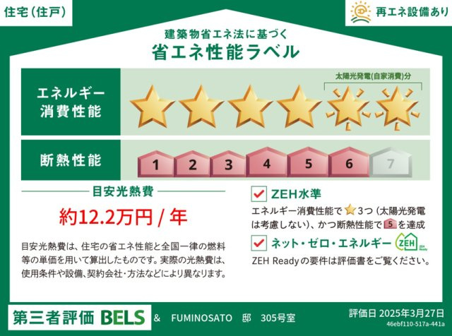 ＆　FUMINOSATOの省エネ性能ラベル