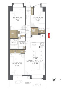 【間取り】ポートヴィラージュ浦賀 