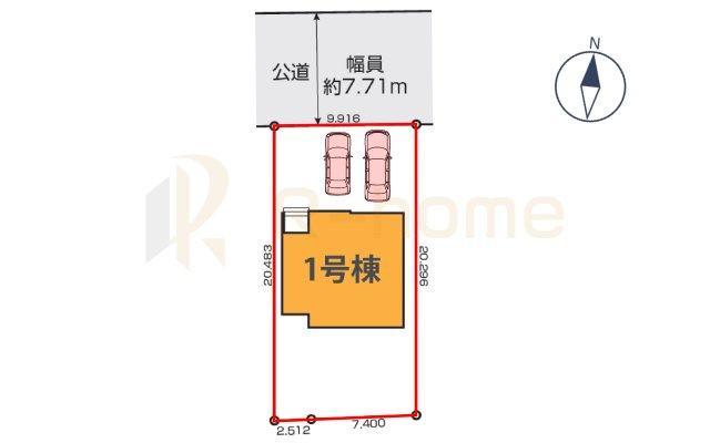 水戸市本町1期　新築戸建て　1号棟の区画図|大きなお買い物だからこそ、メリット・デメリットを伝えさせて頂きます。
R-homeにお任せください♪