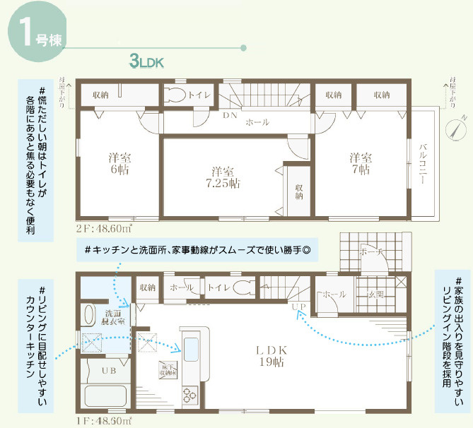 加古郡播磨町北野添（全3棟）1号棟の間取り|3LDKです。