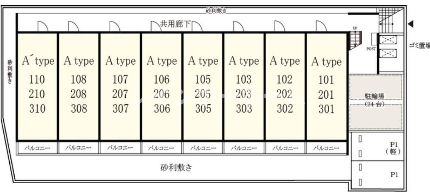メゾン　ド　コンフォート宮本Aの区画図