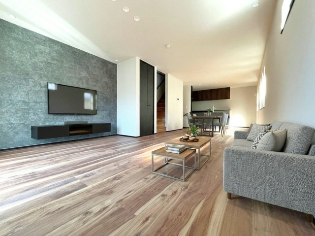 品川区大崎4丁目 限定1棟の居間・リビング|リビングには便利な収納を設置
日用品などの収納に便利
可動棚なのでお好みの収納にレイアウトできます