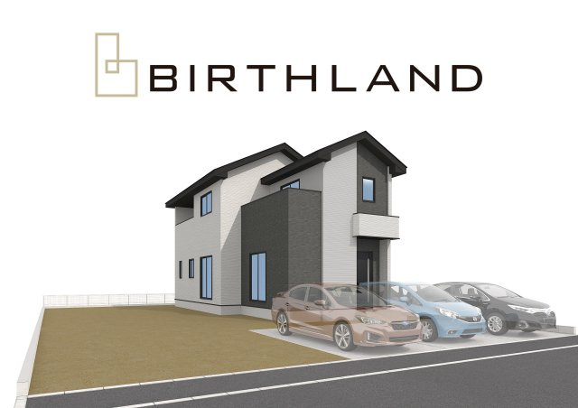 新築戸建・新築建売　伊達市保原町　保原小・桃陵中の外観パース|長期優良認定住宅！ZEH水準住宅！完成しているのでいつでも内覧可能です！