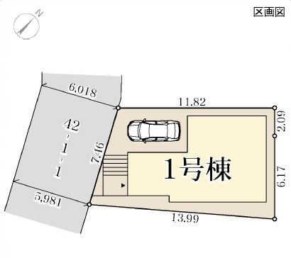 【区画図】 | 明石市魚住町西岡21期（全1棟）新築 | 1号棟です。