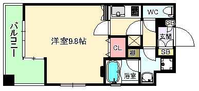 大阪市城東区蒲生３丁目の賃貸マンションの間取り