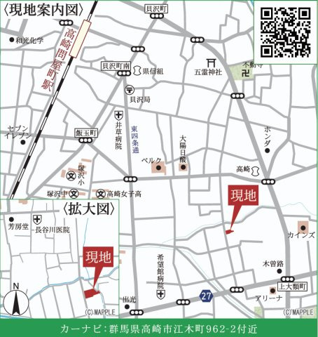 高崎市江木町　3号棟(全3棟)　リナージュ　新築建売分譲の地図