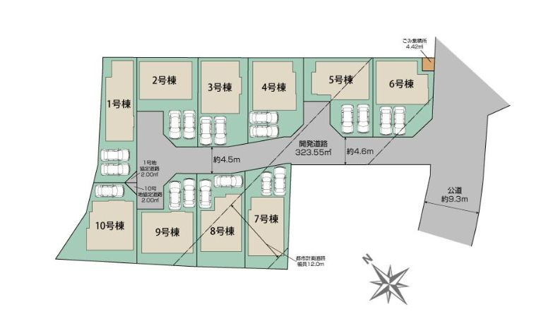平塚市出縄新築戸建て　3号棟の区画図|区画図「平塚市出縄新築戸建て」