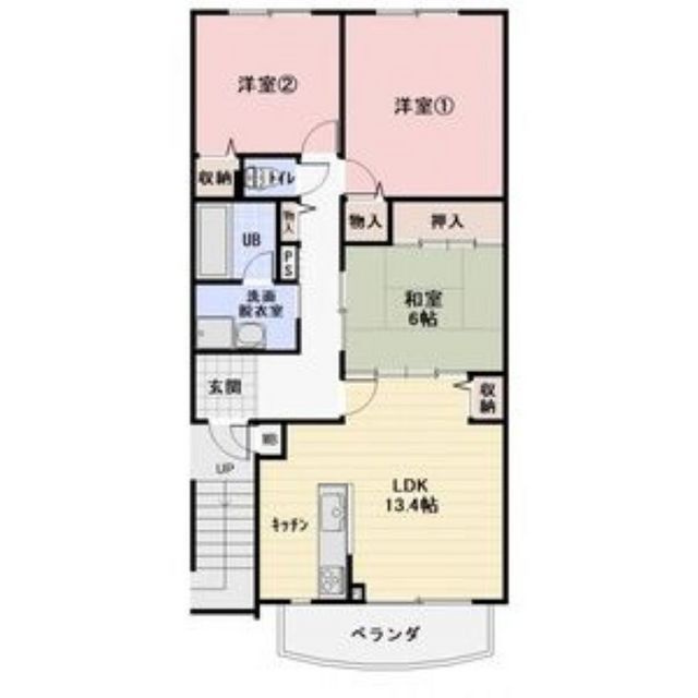 岐阜市柳津町上佐波１丁目のアパートの間取り