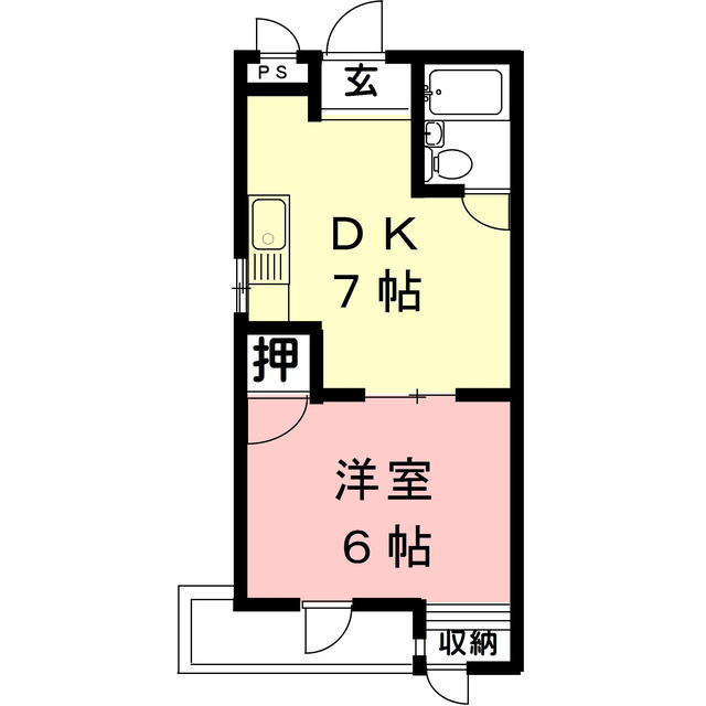 岐阜市北鶉５丁目のアパートの間取り