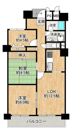 【間取り】 | パームスクエアジェームス山