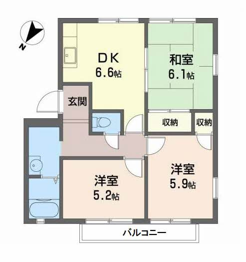 パル今福Ｅ棟の間取り