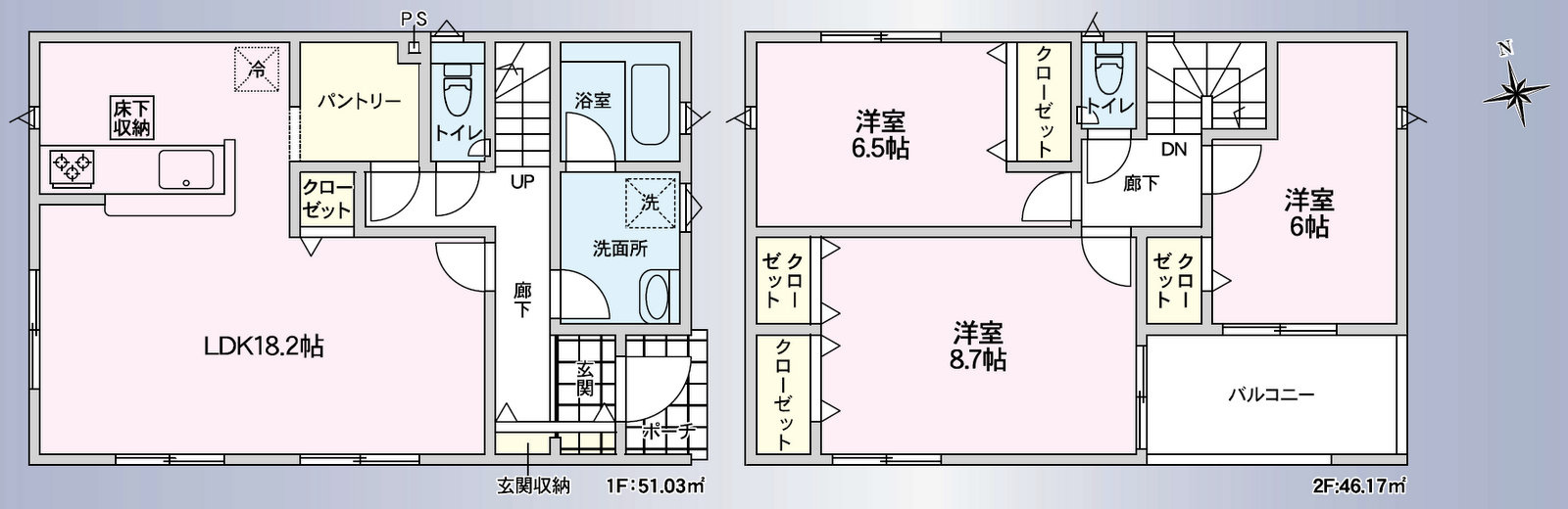 長野市松岡新築住宅　3の間取り