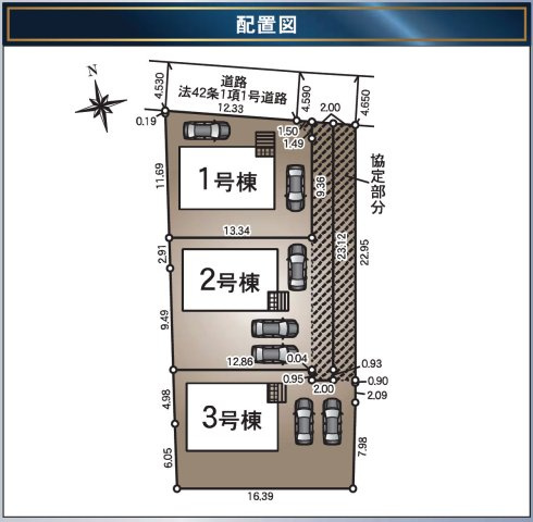 長野市松岡新築住宅　3の区画図