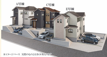 東区香住ヶ丘5丁目　C号棟の外観パース