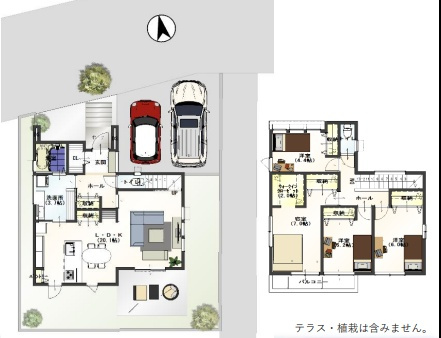 神戸市西区竹の台　新築一戸建ての間取り
