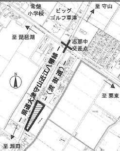 草津市志那中町の事業用地の地図