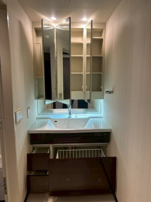 【独立洗面台】 | クオス中山 | 独立洗面台、小物を置くことができて便利です