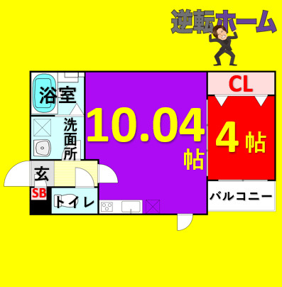 Taste堀田　名古屋市賃貸　仲介手数料無料の間取り