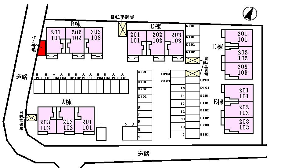 サンリットガーデンAの区画図