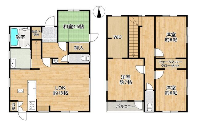 名取市愛島台6丁目　エコで快適な住まい♪の間取り