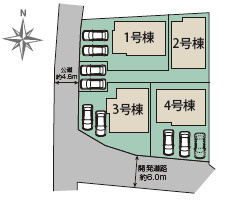 仲介手数料不要　ブルーミングガーデン北区鶴羽田1丁目【北部東小・北部中】の区画図
