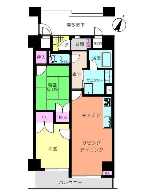 アンヴィル東船場の間取り|2LDK