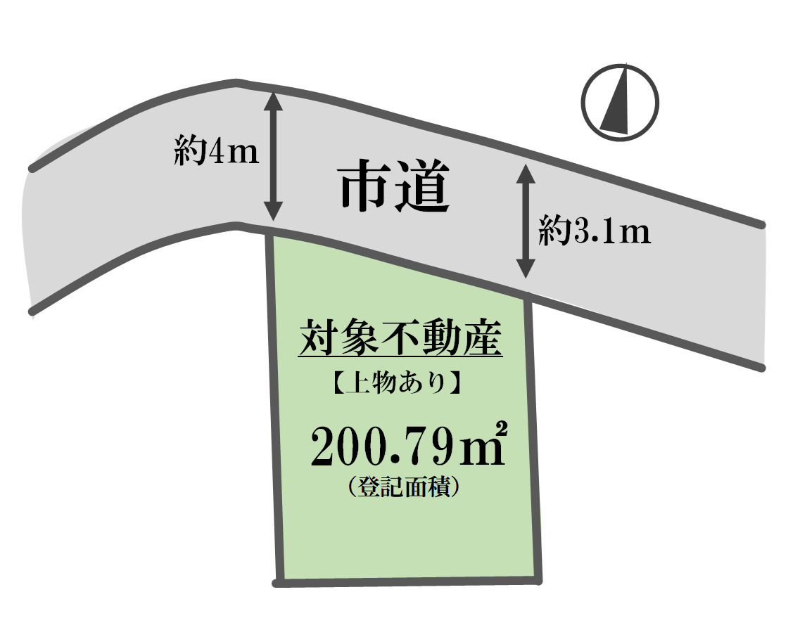 姫路市御立東3丁目　土地（古家付き）の区画図|配置図　※概略図となります。
