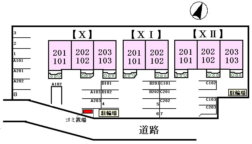 ジョイタカハシⅩⅡの区画図