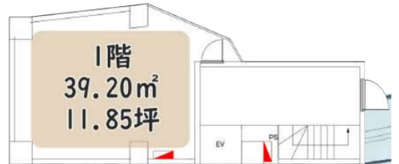【間取り】 | 恵比寿駅徒歩5分 恵比寿南一丁目ビル 1階 11.85坪 アパレル事務所居抜き