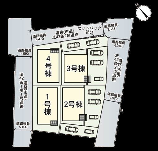 クレイドルガーデン南城市大里稲嶺 第4・１号棟の区画図|１号棟